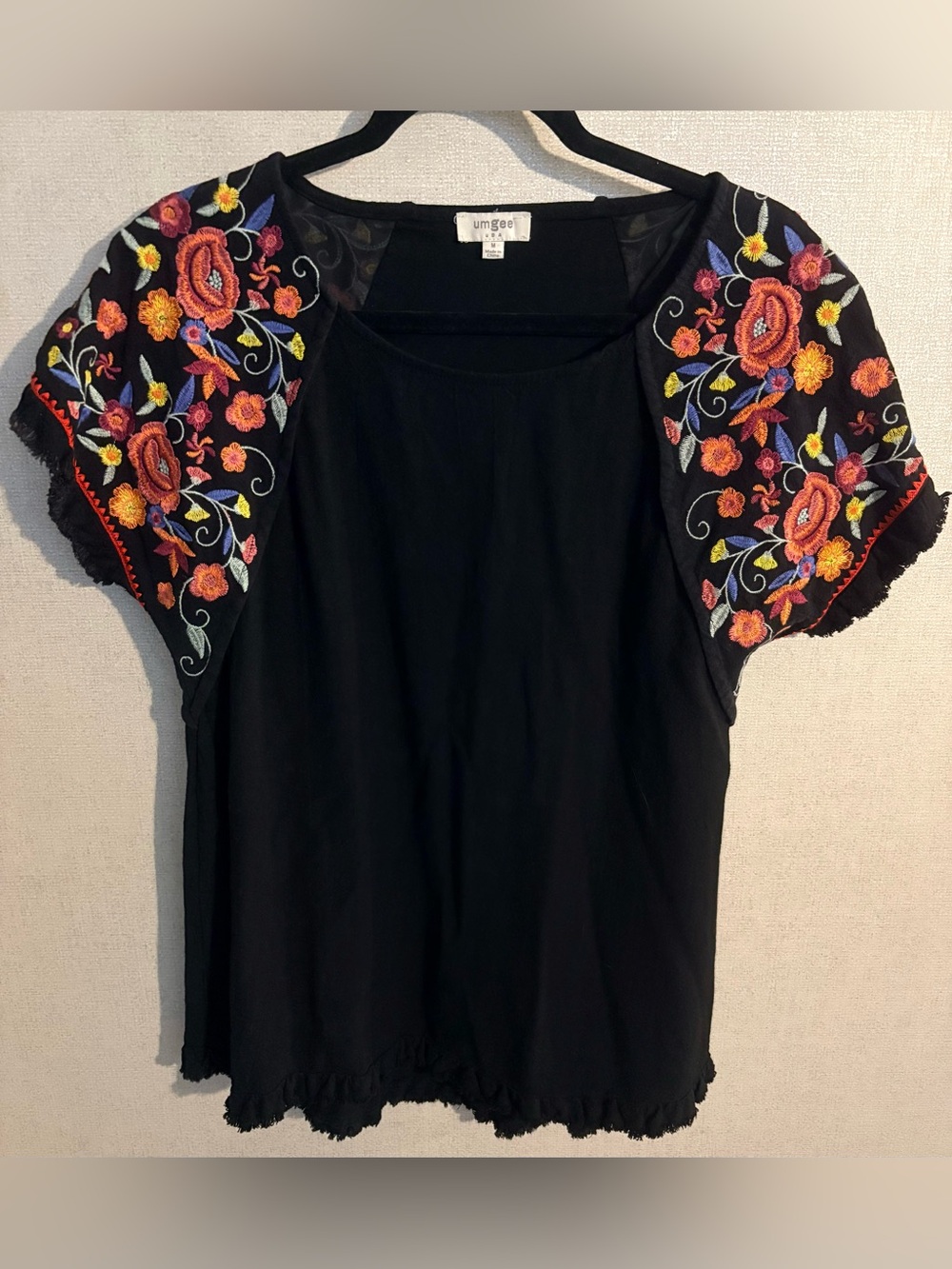Umgee Embroidered Short Sleeve Top